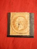 Timbru 10 C bistr.-brun 1862 Napoleon III , Franta ,stamp. dant.