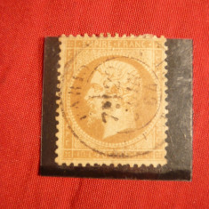 Timbru 10 C bistr.-brun 1862 Napoleon III , Franta ,stamp. dant.