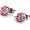 CERCEI SHAMBALLA BILA CRISTALE ROZ DESCHIS / ROSE SURUB + CUTIE ELEGANTA CADOU