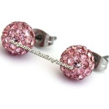 CERCEI SHAMBALLA BILA CRISTALE ROZ DESCHIS / ROSE SURUB + CUTIE ELEGANTA CADOU