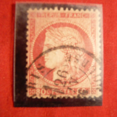 Timbru 80 C 1872 roze Ceres , Franta ,stamp. dant.