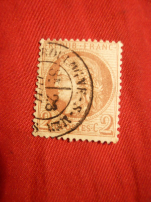 Timbru 2 C 1872 Ceres , Franta ,stamp. dant. foto