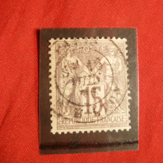 Timbru 15 C gri Alegorie tip II1876 Franta ,stamp.