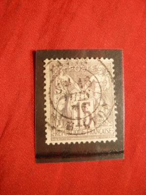 Timbru 15 C gri Alegorie tip II1876 Franta ,stamp. foto