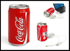 MP3 Player doza de cola/sprite Gadget mini boxa Audio FM Radio + Cablu USB foto
