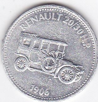 Jeton Auto RENAULT 20/30 H.P. 1906