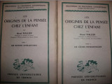 Henri Wallon LES ORIGINES DE LA PENSEE CHEZ L ENFANT 2 vol. PUF 1947
