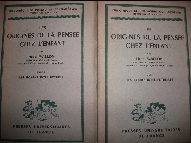 Henri Wallon LES ORIGINES DE LA PENSEE CHEZ L ENFANT 2 vol. PUF 1947