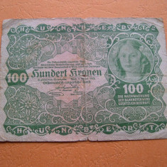 Austria - Ungaria 100 kronen 1922 Wien 1039