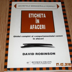 ETICHETA IN AFACERI-DAVID ROBINSON