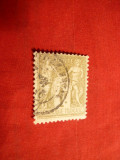 Timbru 1 Fr. oliv Alegorie Franta 1877 ,stamp , tip.II