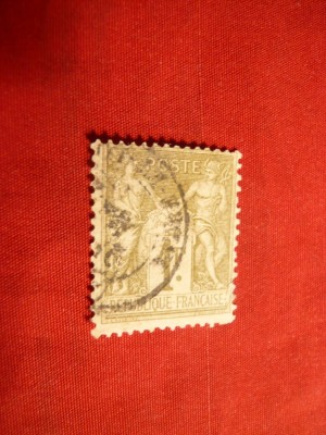Timbru 1 Fr. oliv Alegorie Franta 1877 ,stamp , tip.II foto