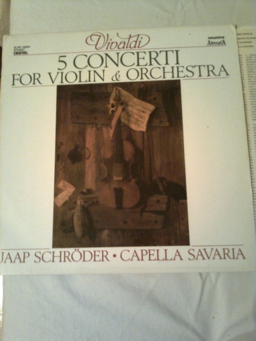 VIVALDI ~5 CONCERTI FOR VIOLIN &amp; ORCHESTRA (JAAP SCHRODER - VIOLIN) - disc vinil