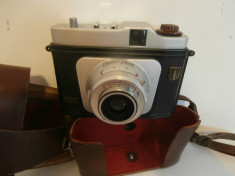 Aparat foto cu film lat 120(6x6cm)- CERTO PHOT- inclusiv husa de piele naturala- functional(lomo) - 1958-de colectie sau decor foto