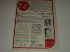 Program meci fotbal FC BAIA MARE - RAPID ARAD 24.04.1977 foto