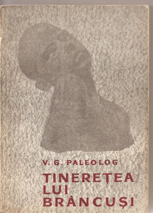 (C3001) TINERETEA LUI BRANCUSI DE V. G. PALEOLOGU, EDITURA TINERETULUI, BUCURESTI, 1967