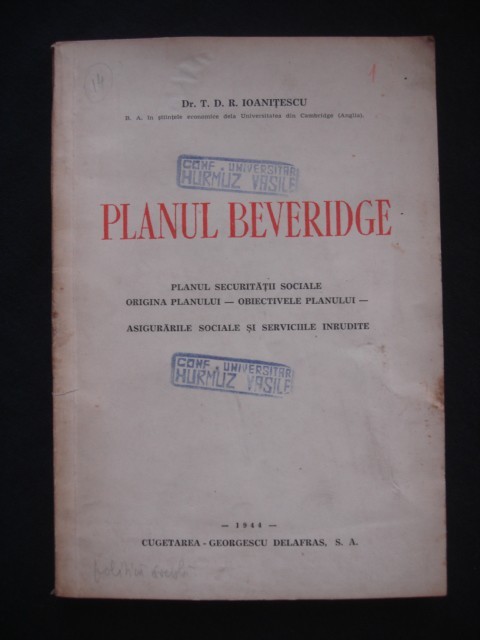 T. D. R. IOANITESCU - PLANUL BEVERIDGE {1944}