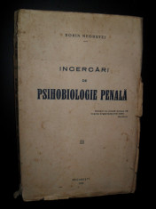 Sorin Negrutzi, Incercari de psihobiologie penala,1926 foto