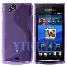 husa protectie gel mov purple + folie ecran Sony Ericsson SE Xperia Arc s X12 airmesh foto