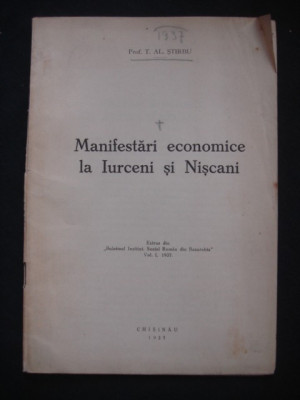 T. AL. STIRBU - MANIFESTARI ECONOMICE LA IURCENI SI NISCANI {1937} foto