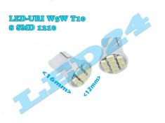 LED-URI AUTO BEC LED - W5W T10 8 SMD POZITIE, PLAFONIERA, NUMAR ALB XENON foto