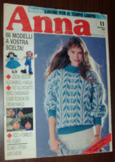 REVISTA ANNA (BURDA ITALIA), NR. 11 / 1989 [cu modele de croitorie] foto