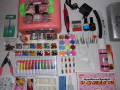 SET KIT COMPLET UNGHII GEL MEGA SET UNGHII GEL PILA ELECTRICA TIPSURI 12 CULORI ACRILICE 12 GEL COLOR 12 CUTII GLITTER -BONUS OJA+ 2 CUTII PERLE foto