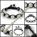 BRATARA SHAMBALLA ALBA CRYSTAL + CUTIE CADOU 9 BILE CRISTALE 4 MAGNETI HEMATIT