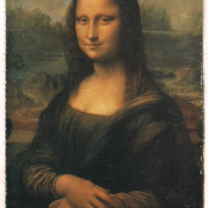 carte postala(ilustrata)-PICTURI-autor LEONARD DE VINCI-Mona Lisa