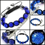 BRATARA ORIGINALA SHAMBALLA ALBASTRA + CUTIE CADOU 9 BILE CRISTALE 4 HEMATITE