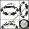 BRATARA SHAMBALLA ALBE + NEGRE + CUTIE CADOU 9 BILE CRISTALE 4 MAGNETI HEMATIT