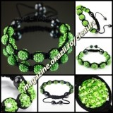 BRATARA SHAMBALLA VERDE + CUTIE CADOU 9 BILE PIETRE CRISTALE 4 MAGNETI HEMATIT