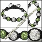 BRATARA SHAMBALLA + CUTIE CADOU 9 BILE CRISTALE ALBE VERZI 4 MAGNETI HEMATIT