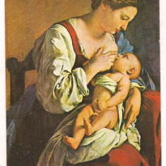 carte postala(ilustrata)-PICTURI-autor GENTILESCHI ORAZIO-Tanara mama