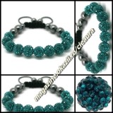 BRATARA ORIGINALA SHAMBALLA TURCOAZ + CUTIE CADOU 9 BILE CRISTALE 8 MAGNETI