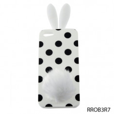 Toc , Husa Iphone 5 Silicon Gel iPhone 5 Rabbit Iepure Bunny Rabito Cu Urechi Alba foto