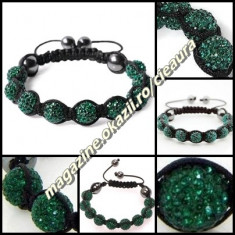 BRATARA ORIGINALA SHAMBALLA VERDE SMARALD + CUTIE CADOU 9 BILE PIETRE CRISTALE SWAROVSKI 4 MAGNETI HEMATIT BRATARI FASHION SAMBALA SHAMBALA SAMBALLA foto