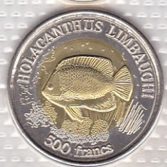 bnk mnd Insula Clipperton 500 franci 2011 unc , fauna marina, bimetal