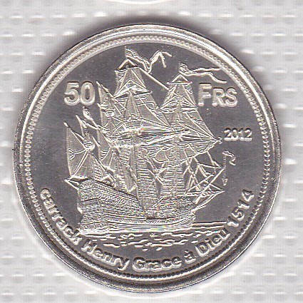 bnk mnd Europa Island - Insula Europa 50 franci 2012 unc , vapor