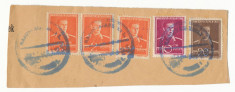 1944 ROMANIA Transilvania de Nord fragment plic stampila bilingva rara Tg Mures foto