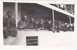 Fotografie ,comandantul Cohortei Fantanele-Cluj,actorul Faraianu Ioan si un grup de cercetasi pe vapor,aprox 1930-35