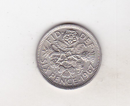 bnk mnd Marea Britanie Anglia 6 pence 1967