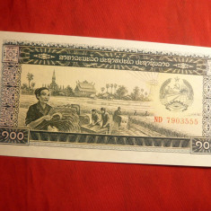 Bancnota 100 Kip Laos , cal.NC