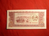 Bancnota 50 Kip Laos , cal.NC