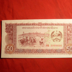 Bancnota 50 Kip Laos , cal.NC