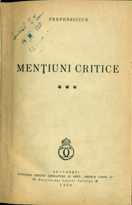 MENTIUNI CRITICE -vol.3- PERPESSICIUS foto