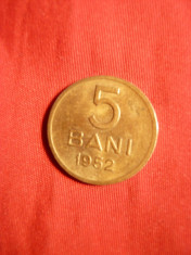 Moneda 5 Bani 1952 bronz ,cal.F.Buna , luciu batere foto