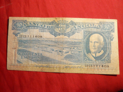 Bancnota 50 Escudos 1962 Angola -Colon. Portugheza foto