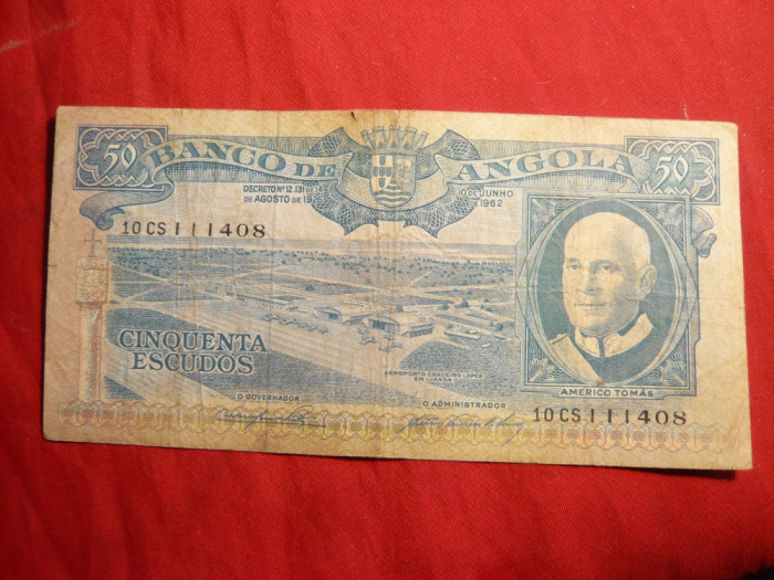 Bancnota 50 Escudos 1962 Angola -Colon. Portugheza