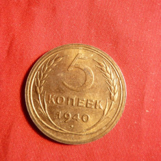 Moneda 5 Kop 1940 URSS ,bronz , cal.apr.NC